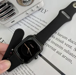 GUOU Silicone Band Square Ladies Fashion Watch Candy Dial No scale Watches Women Wrist Luxury Quartz Watch