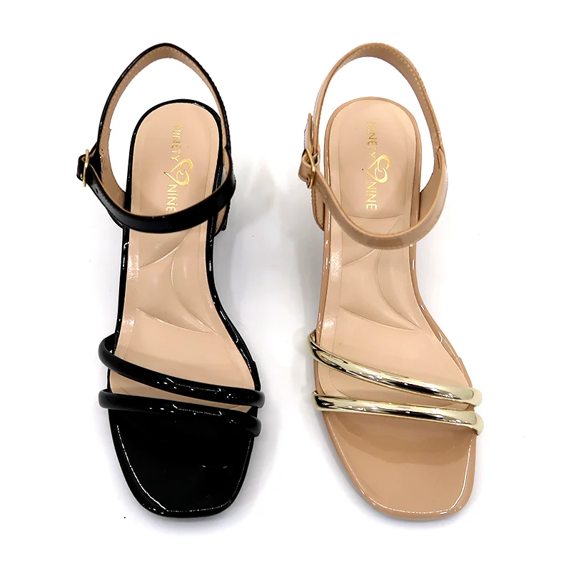 2022 oem odm new Summer Design buckle strap open toe block Heels Sandals Ladies Women Shoes