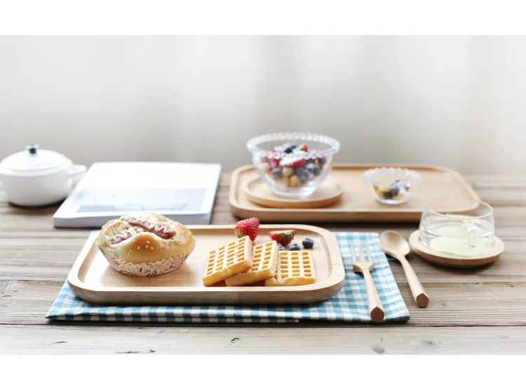 Simplicity High Quality Porcelain Wooden Pallet New Design Rectangle Tray for Packaging Plates and Dishes Wholesale