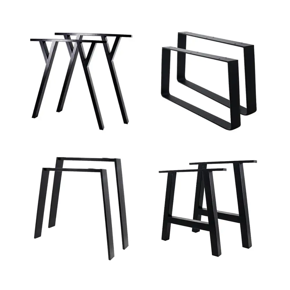 Кованая Съемная стеклянная настольная рама для выпечки оптовая продажа стальные чугунные металлические ножки стола офисные столы