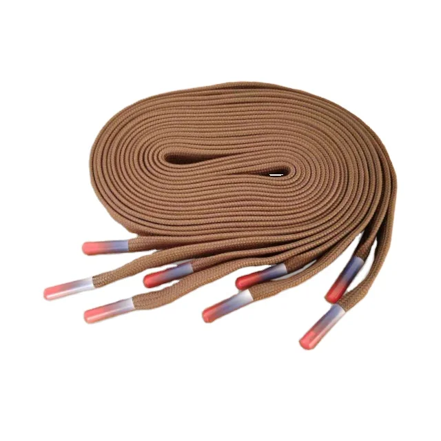 White fat shoe lace with silicon tip