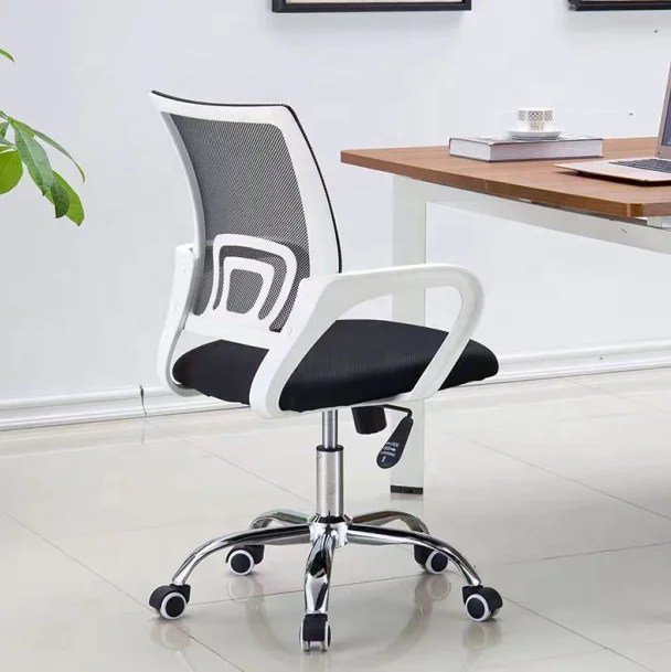 New Arrival Modern Design Office Mesh Chair Metal Nylon Castor Rotating Lift Adjustable Height Armrest Lumbar Support Foldable