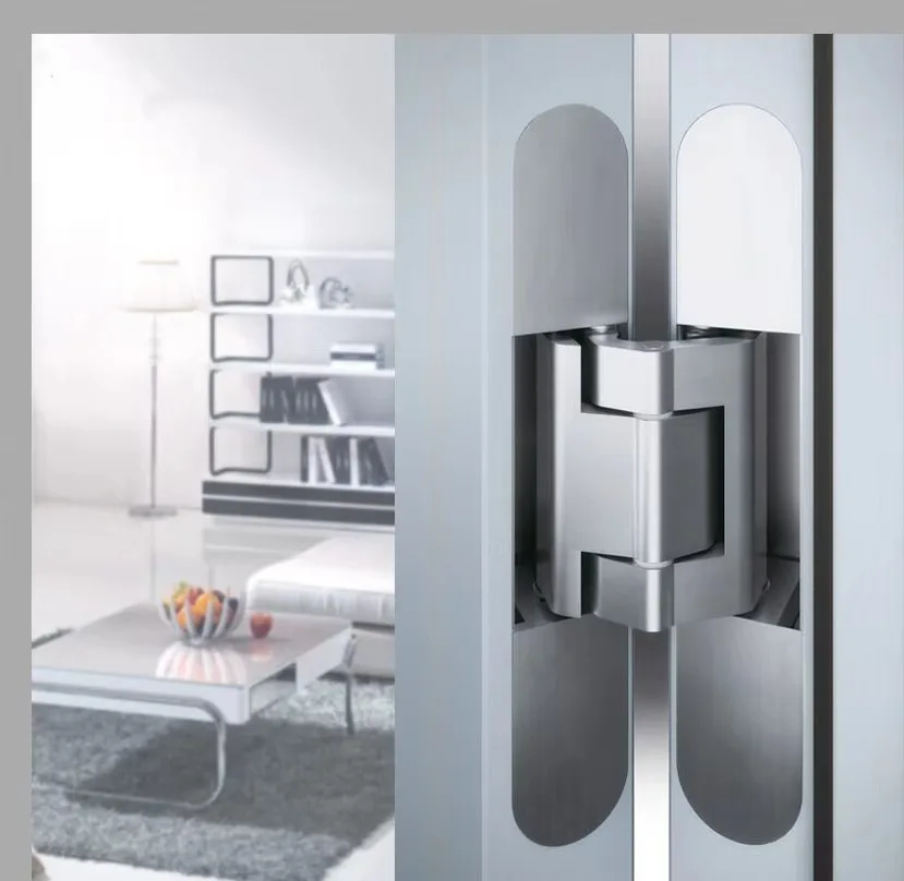 Aluminium alloy 3D adjustable 180 degree 60kg concealed door hinge for folding table, rebated door hinge Invisible Door Hinge