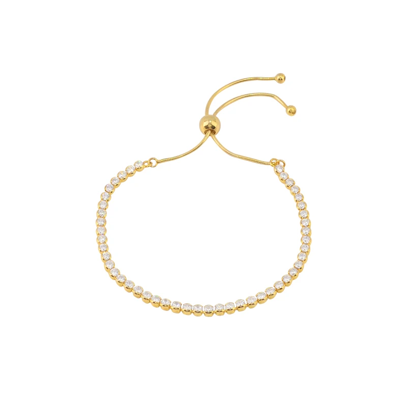 Wholesale Fashion Style Ice Zircon Stone 18K Gold Plated  Snake Bone Chain S925 Sterling Silver Tennis Bracelet Silver Jewelry