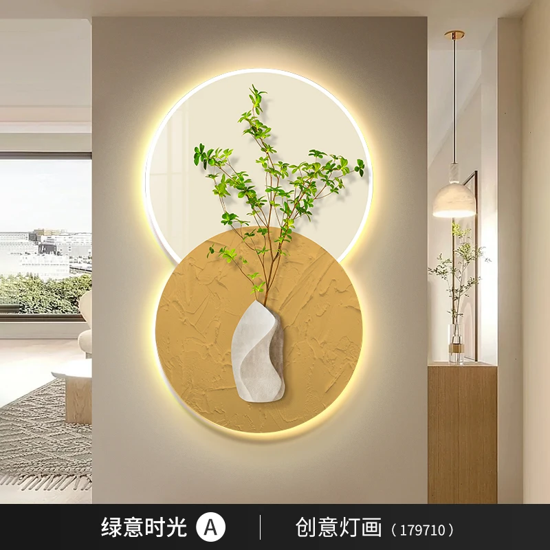 custom vase flower landscape crystal porcelain modern glass wall painting with led for home decor living room