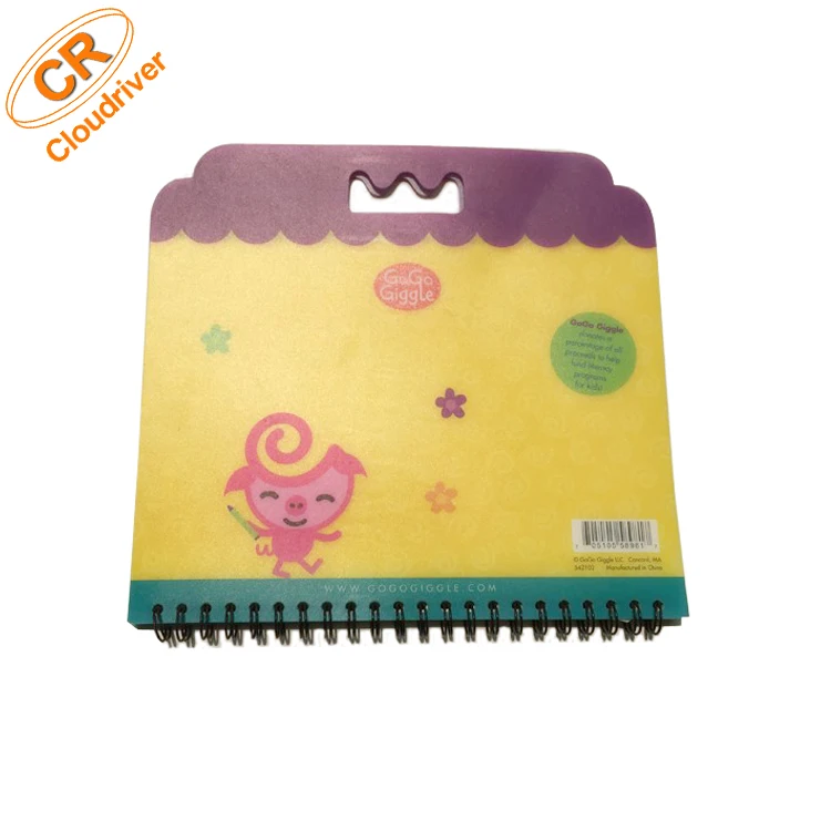 Personalized PP Cover Spiral Bound Children Painting Drawing Notebook Blank Inner Spiral Sketchbook With Handle For Kids