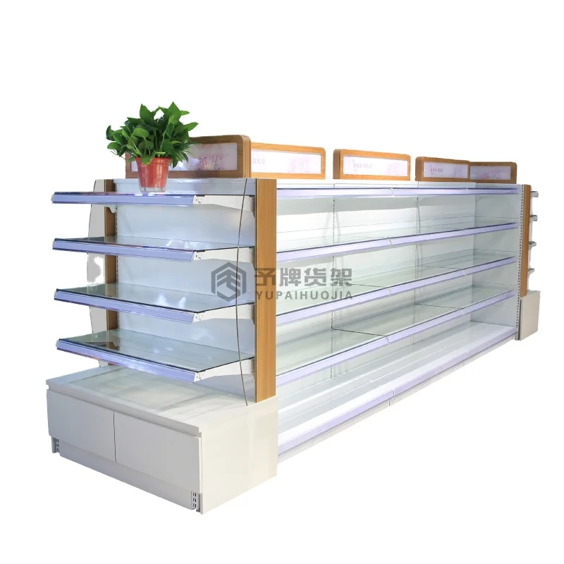 Rack Cosmetics Display Single And Double-sided Supermarket Display White Supermarket Shelf