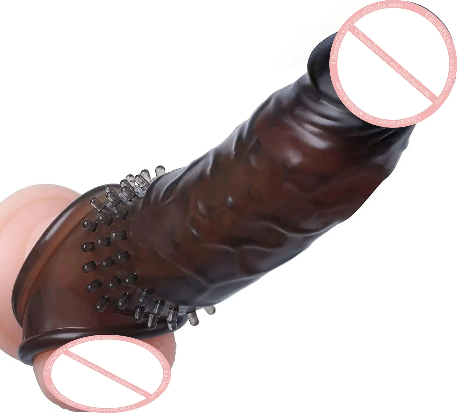 Crystal spiked condom  sex toys for men Enlarge and Thicken Couple Reusable Cock Penis Sleeve Extender Flirting extended condom