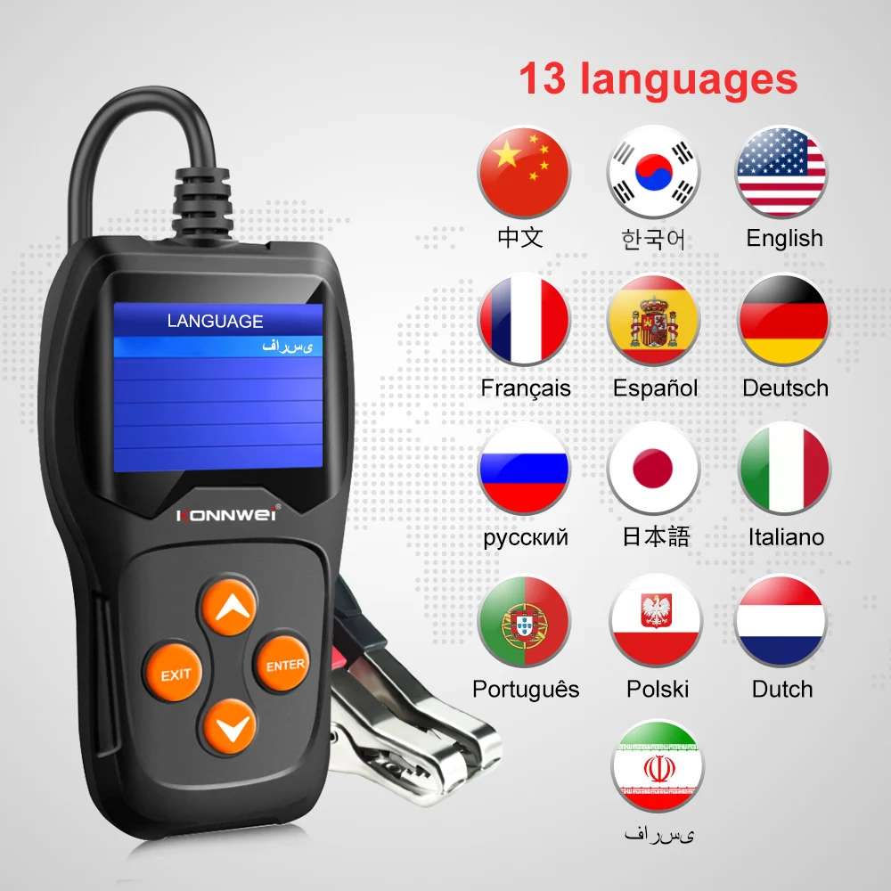 Konnwei 12v kw600 car battery tester for lead acid agm gel egb battery KONNWEI KW218 Auto Battery Tester