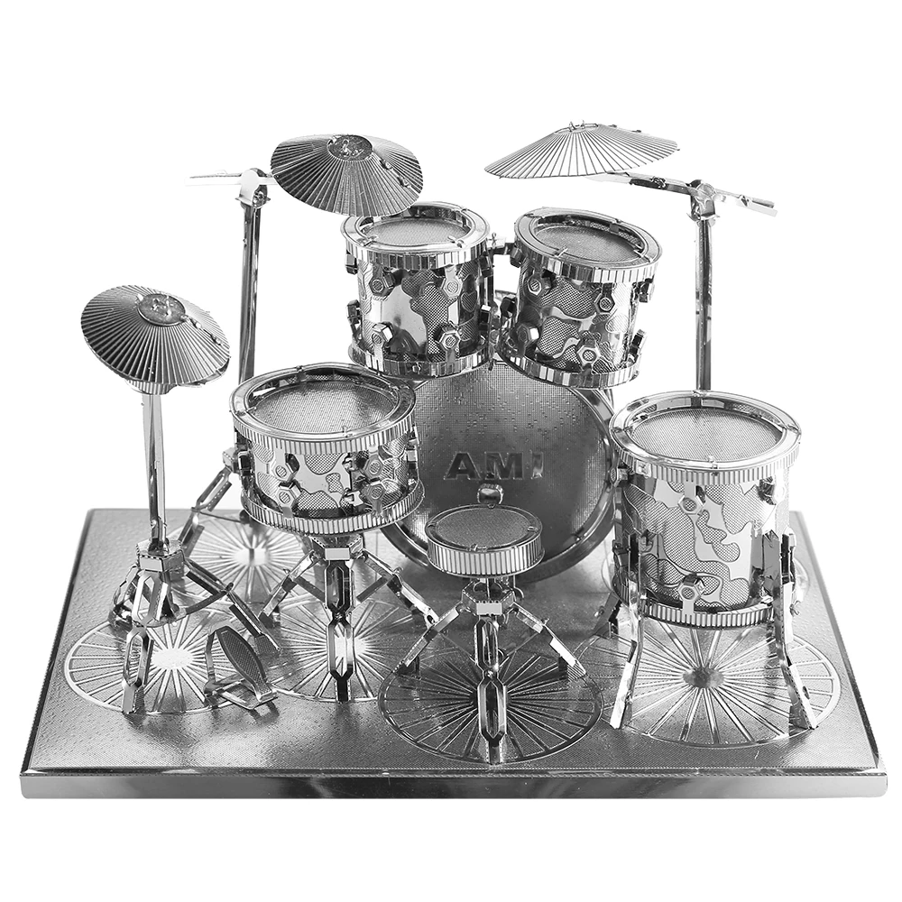 Piececool 3D Metal Puzzles DRUM SET Model Kits Diy Assemble Toys Steel Building Kits for Adult Birthday Christmas Gift