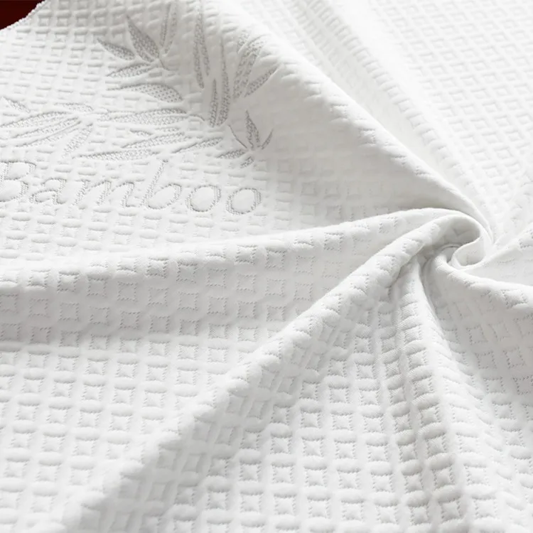 Knitted Jacquard Mattress Fabric Healthy Eco-friendly Bamboo Fiber Plain Dyed Lightweight Bedding Make-to-order Pillows Stretch