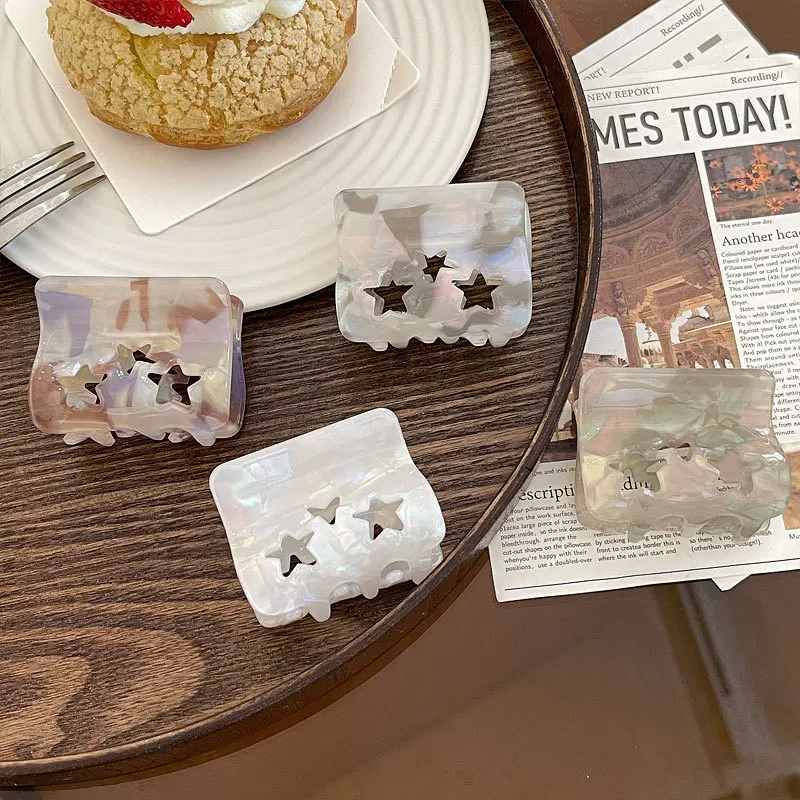 Dowell Fantasy Hollow Acetic Acid Star Clasp Clip High Grade Girl Hair Scratch Back Head Hair Accessories