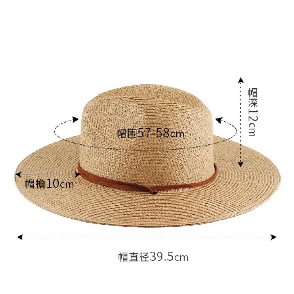 Unisex summer sun shading straw hat with wide brim sun hat for outdoor tourism beach hat