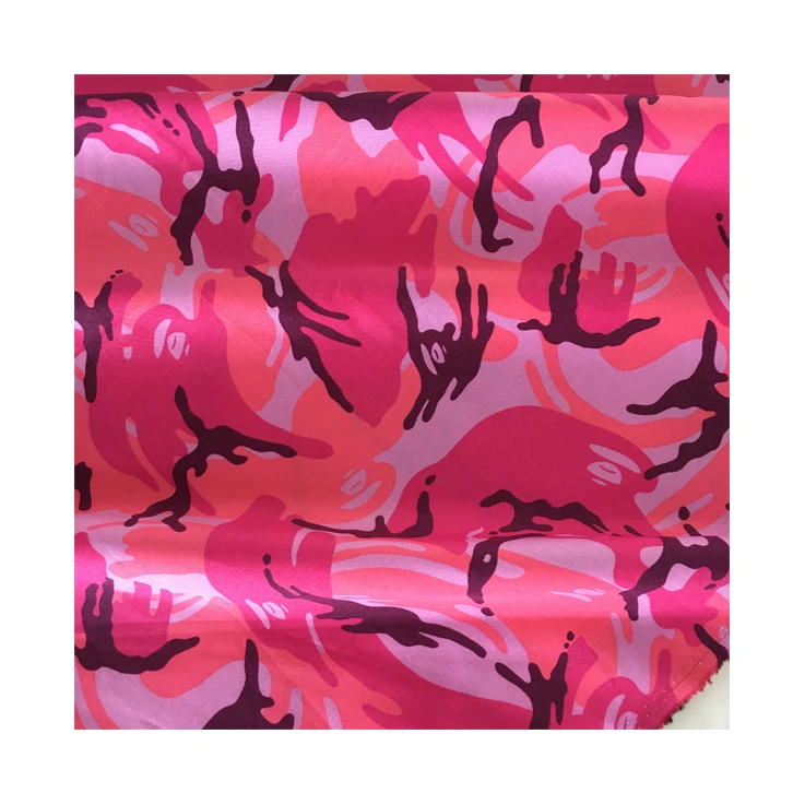 2021 new Factory Sell printed knit fabric Pink camouflage printing fabric.