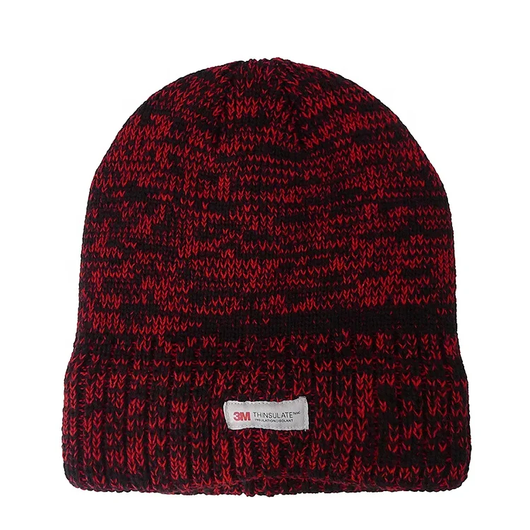 3M Thinsulate Insulation Lining No Cuff Beanie Knit Hats Custom Logo Toque Cap Sports for Men Lightweight Winter Warm