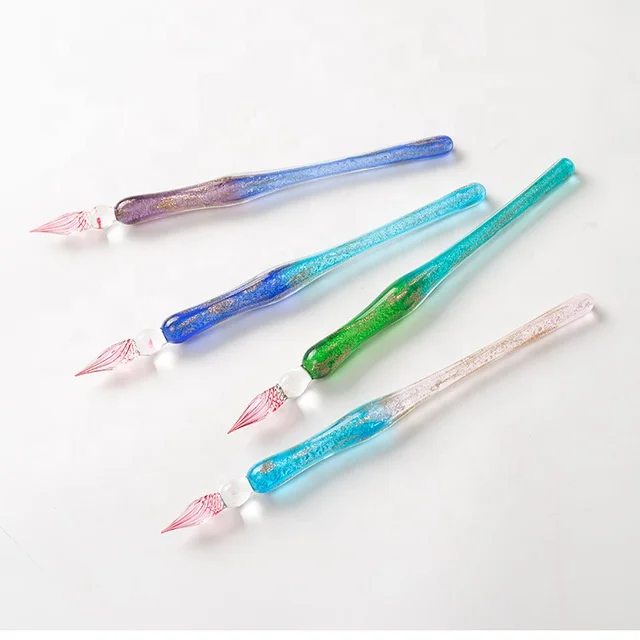 yihuale Crystal Glass Dip pen 12 Colors Ink Crystal Vintage Glass Dip Pen