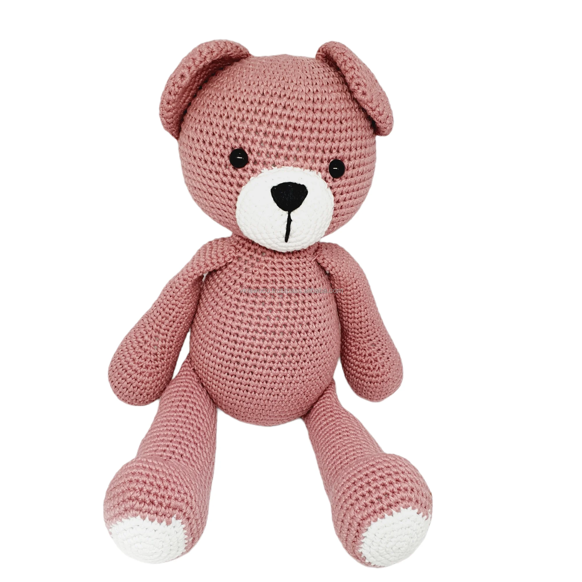 Crochet Toys Animal Plush Toy Cotton Crochet Animal Baby Rattle Toy Customized Plush Rabbit