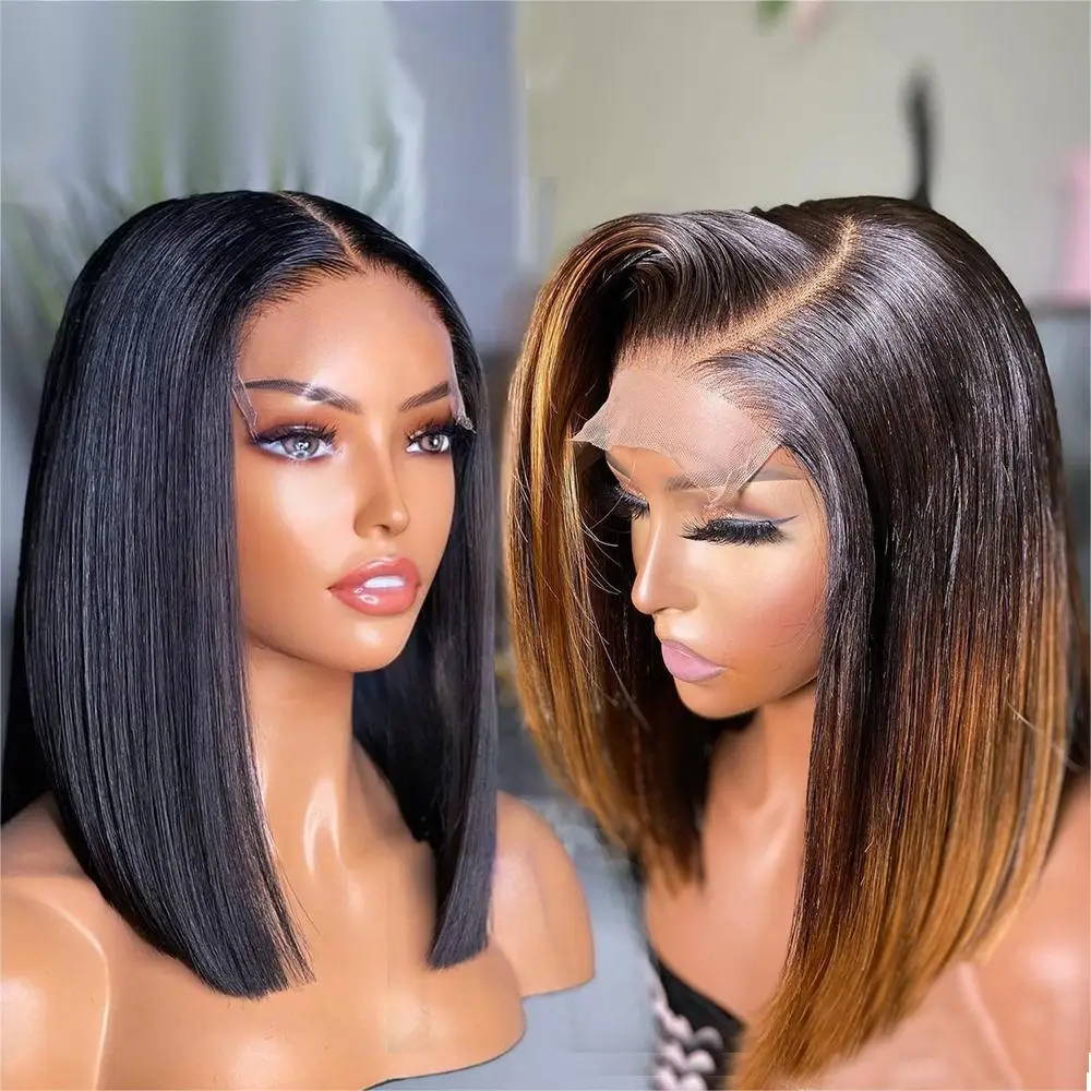 Loose Deep Unprocessed Raw Hair Bob Wig Lace Front,Wholesale Short Human Hair Lace Front Wig,Brazilian Hair Hd lace Frontal Wigs