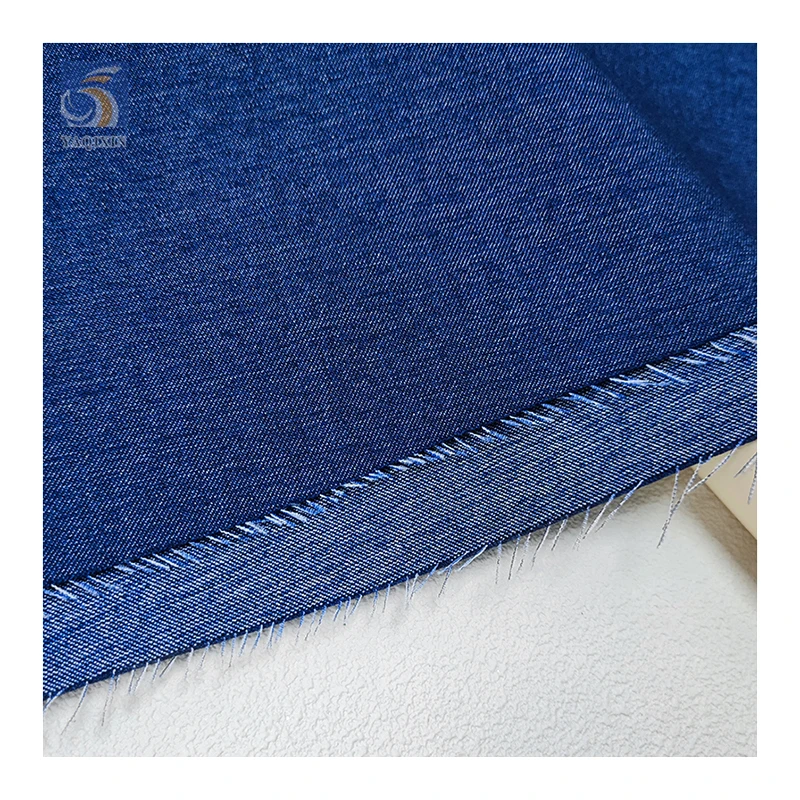 New Arrival Double Cationic Fabric Blue Jeans Polyester Rayon Spandex Stretch Denim Fabric High Quality
