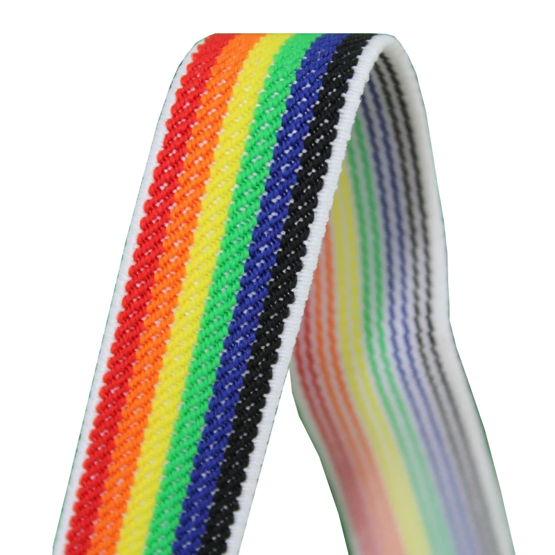 2MM Heavy Weight Polypropylene Ribbon Webbing Strap Nylon Webbing for Bags Rainbow OEM Custom Woven Jacquard for Outdoor 2cm