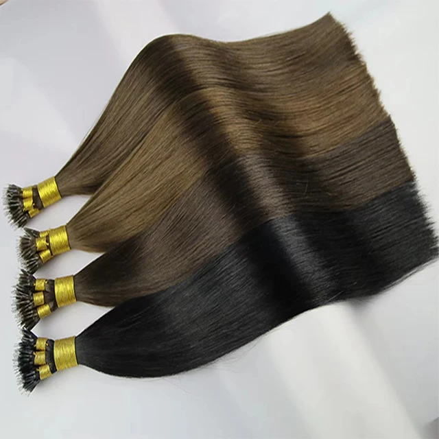 Wholesale 12a Remy Micro Link Beads Nano Ring Hair Extensions Double Drawn Russian Human Hair Extension Nano Ring Tips