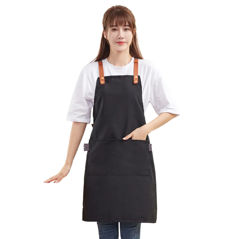 High Quality canvas  kitchen cooking cotton chef apron with custom print with nice fastener