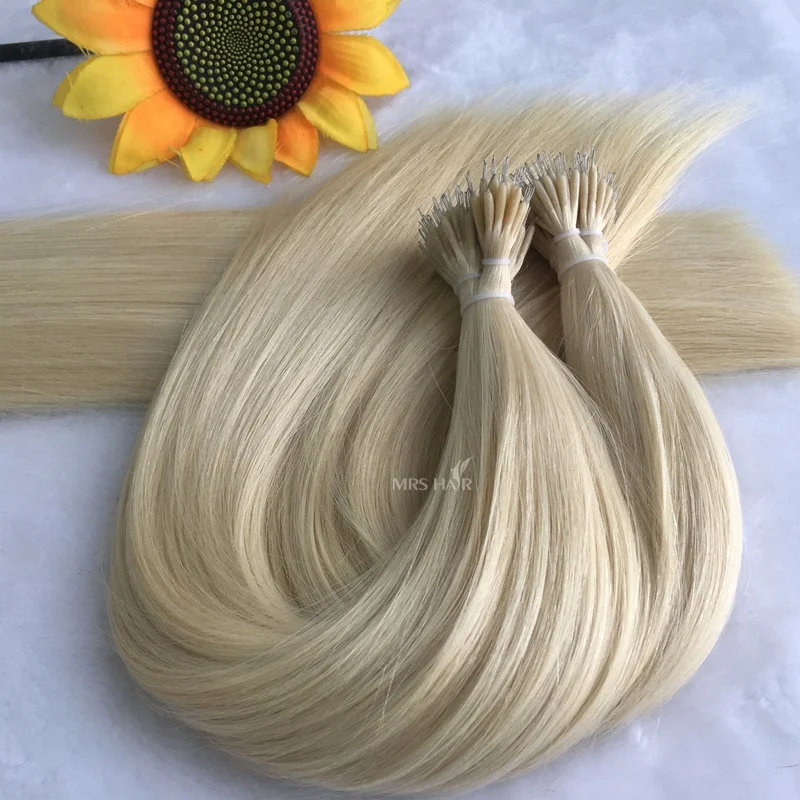 100% Cuticle Remy Indian I tip Human Hair Extensions Wholesale Micro Links Hair Extensions Nano Ring Elastic Loop Hair