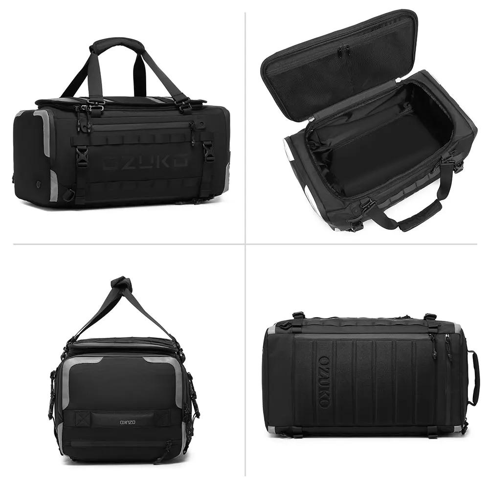 OZUKO 9641 Travel Weekender For Men Duffle Bag With Shoe Compartment Hiking Outdoor Duffel Bags For Traveling Waterproof Gym Bag