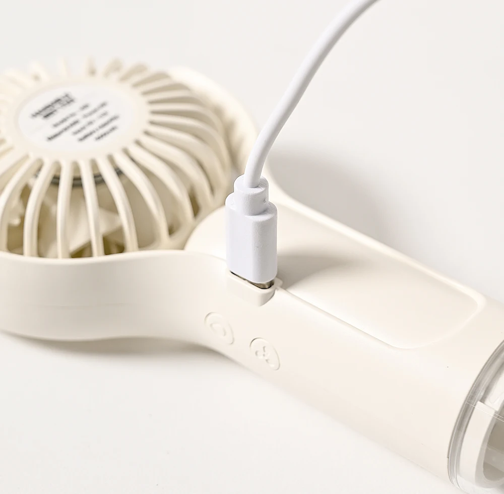 2024 new summer portable mini handheld fan USB rechargeable phone stand humidifier  cooling personal 120 degree small mist fan