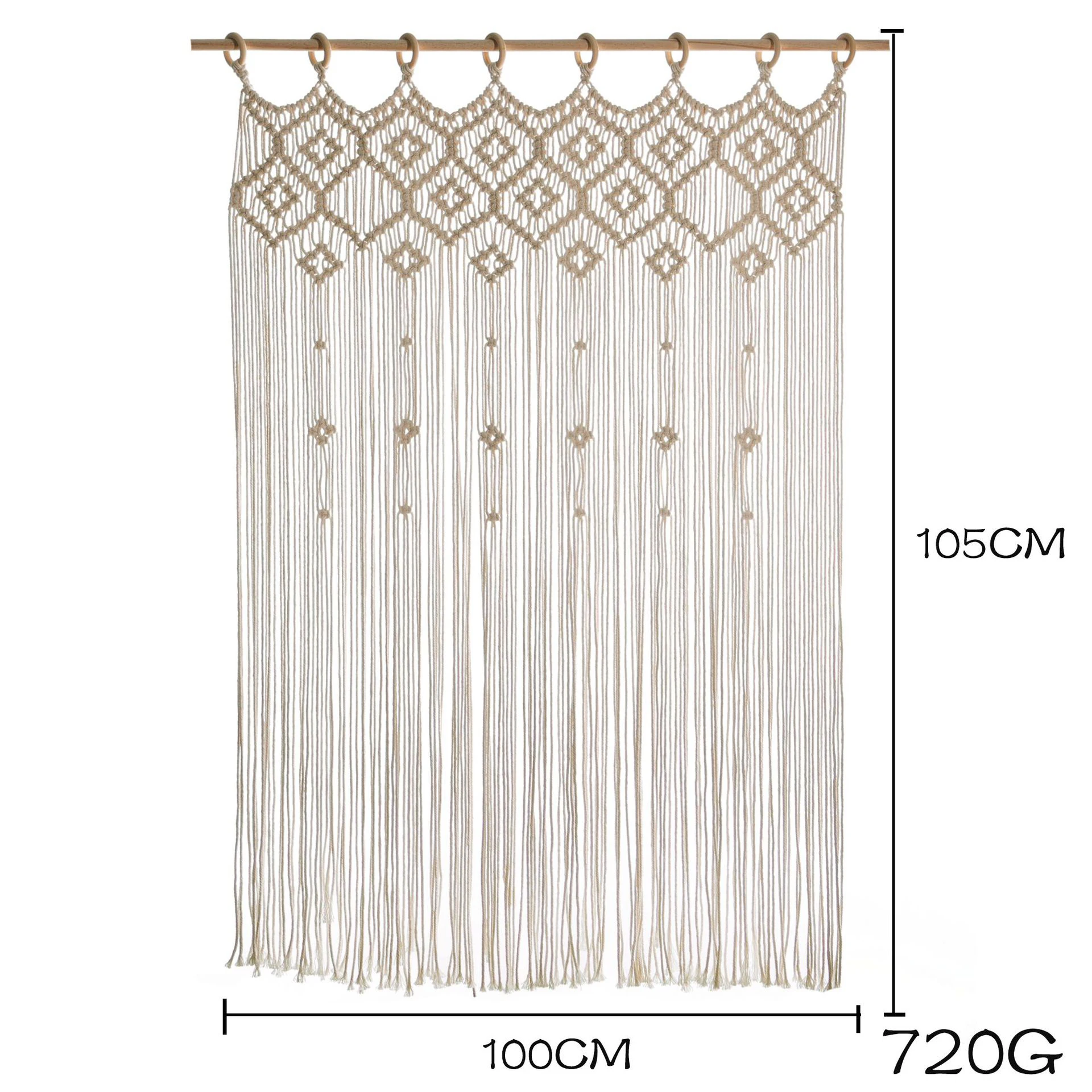 Hand Woven Tapestry With Geometric Patterns Macrame Door Curtain 100% Cotton Tapestry For Home