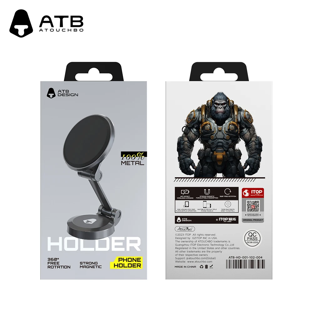 ATB Zinc Alloy Magnetic Car Phone Holder 360 Rotation Dashboard Magnetic Phone Holders for Car