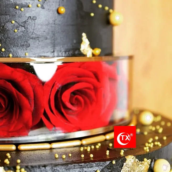 TX 5cm New Trends Clear Acrylic Fillable Cake Stand Cake Tillers Cake Separator Decoration For Wedding Baking Tools Supplier