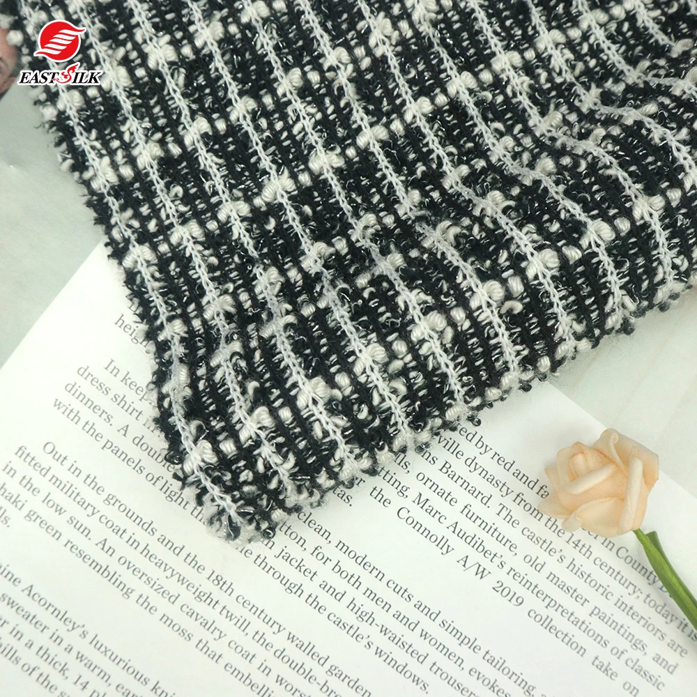 Textiles  Wholesale Materials TC Polyester Acrylic Cotton Metallic Jacquard Knitting Jacket Dress Fabric For Garments