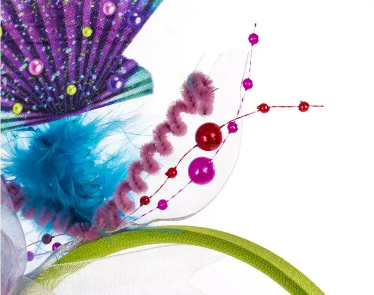 Adjustable Flower Headband Floral Garland Crown Halo Headpiece Boho with Ribbon Wedding Festival Party fish halloween headwear