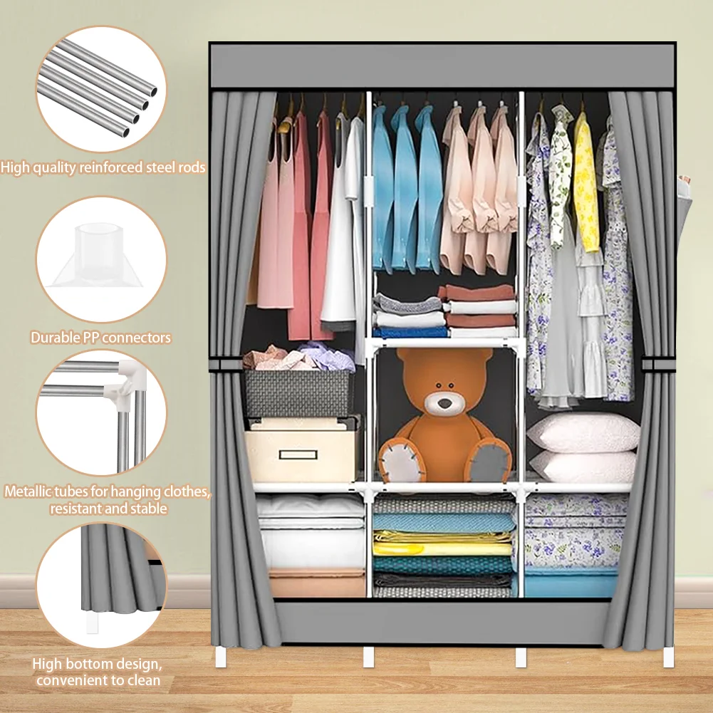 Easy to assemble simple Modern Wardrobe Clothes Organizer Non-Woven Fabric Closet Freestanding Garment Organizer