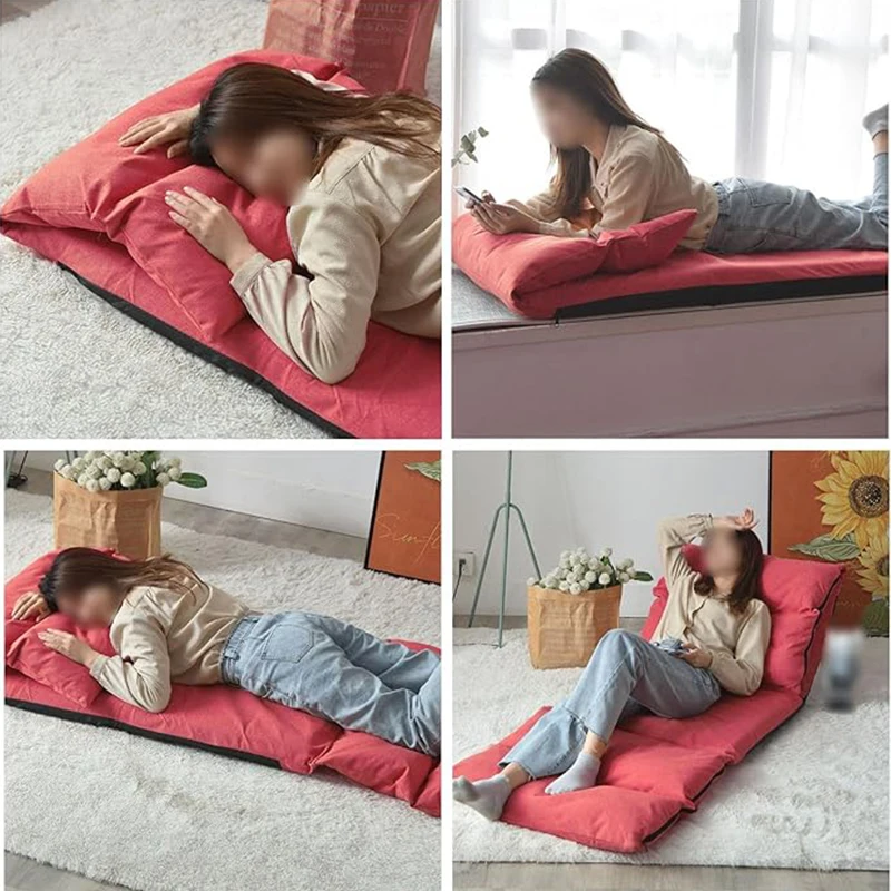 Bean Bag Comfortable Back Colorful Lazy Futon Chaise Bed Floor Cushion Multiangle Couch Chair Lounge Sofa Folding Furniture