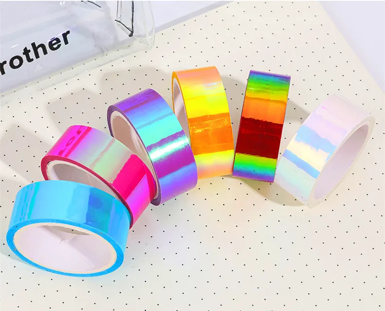 
Colourful DIY holographic laser masking packing decorative tape 