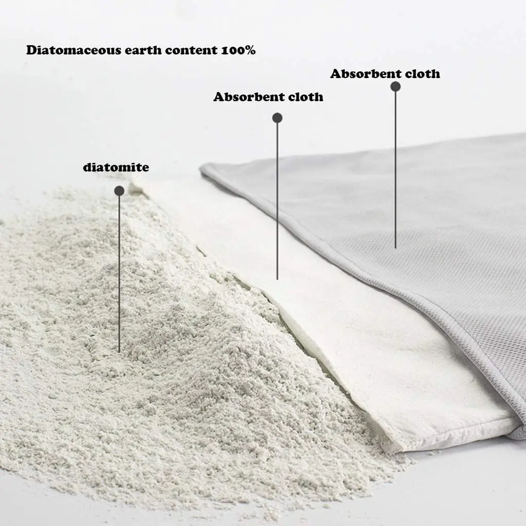 
Qianyuan Diatomaceous Earth Soft Bath Mat Absorbent Fast Water Drying Diatomite Mat for Bathroom Safe for Children and Elderly 