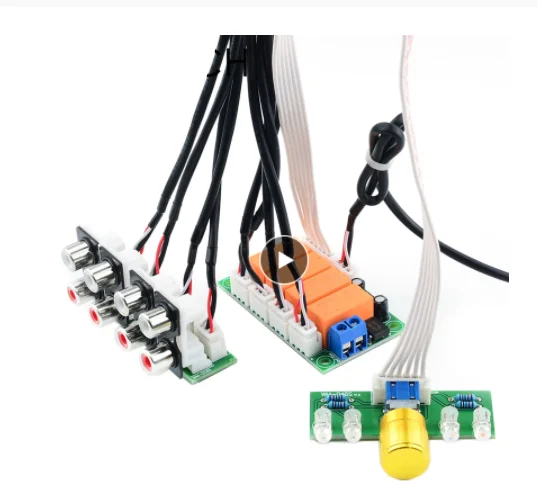 Relay 4-way Audio Input Signal Selector Switching RCA Audio Input Selection Board of Rotary switching for Amplifiers