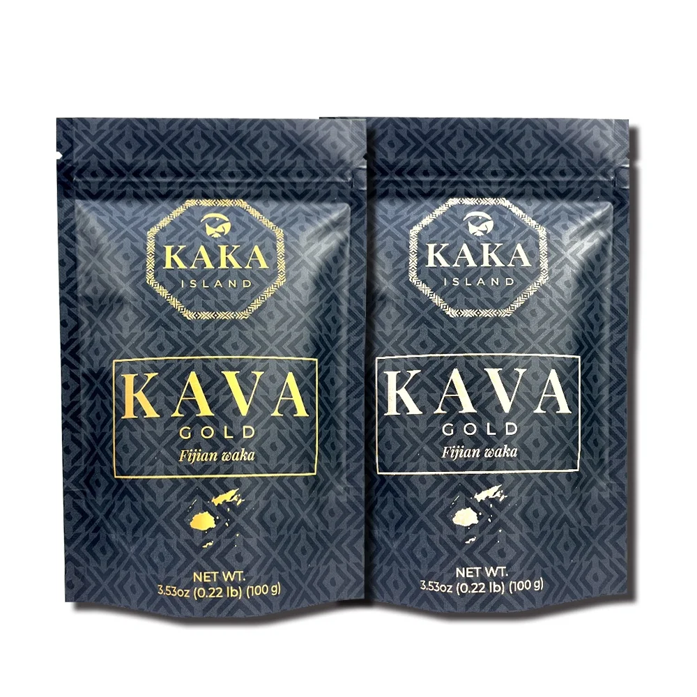 Low MOQ  custom printed stand up ziplock  kava powder packaging pouch bag