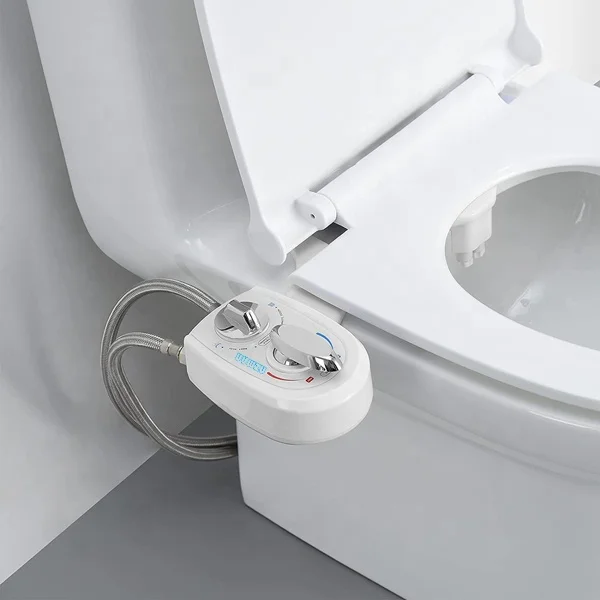 NZMAN Hot Cold Water Bidet BRASS Component,Two Nozzle Bidet Toilet Seat Attachment Self Cleaning,Warm Water Toilet Bidet Sprayer