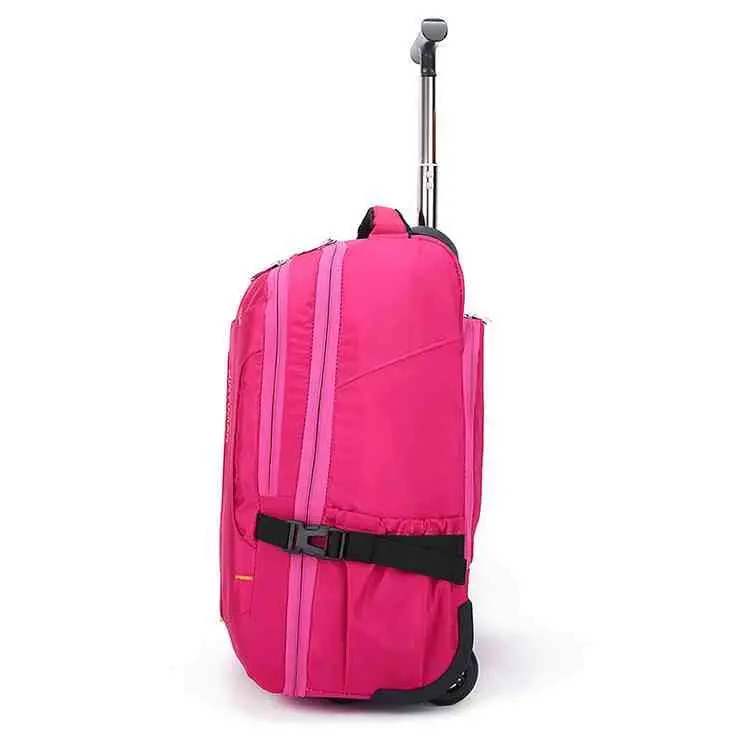 Backpack Multi use carry on flight bags rose red luggage trolley bag backpacks with wheels