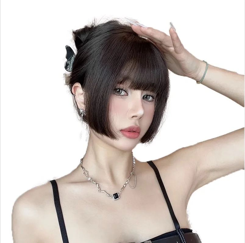 Popular Front Bang Natural Hair Ultra-thin Air Bangs 100% Human Hair Hime Cut Fringes Clip In Topper
