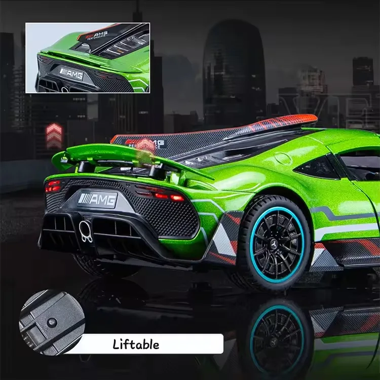 2024 New 1:24 Sports Car Model Pull Back Car Toy with Light and Sound Alloy Toys Diecast Toys Car Model for Kids