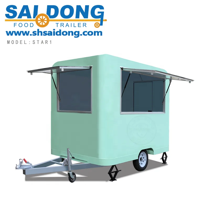 Outdoor Standard mobile grill bbq shop kiosk food trailer cart hairdressing nail truck