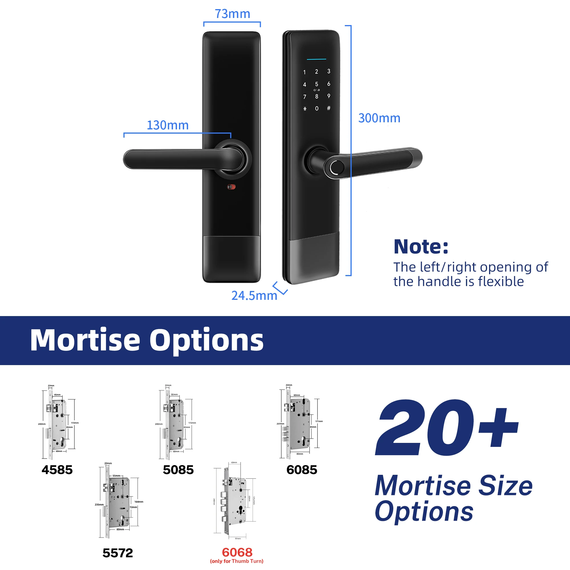 Home Security Digital Electronic Lock Tuya Ttlock Waterproof Smart Fingerprint Lock BLE WIFI Smart Door Lock