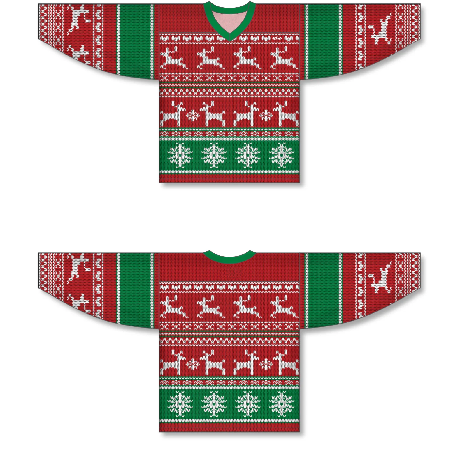 Custom made professional laced collar Christmas Ice hockey jerseys