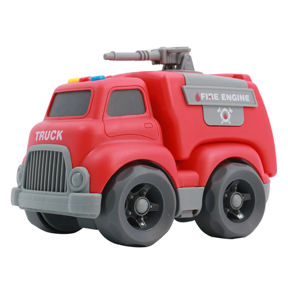 Children funny free wheel cartoon car toys for kids plastic toys friction powered cars fire truck toy