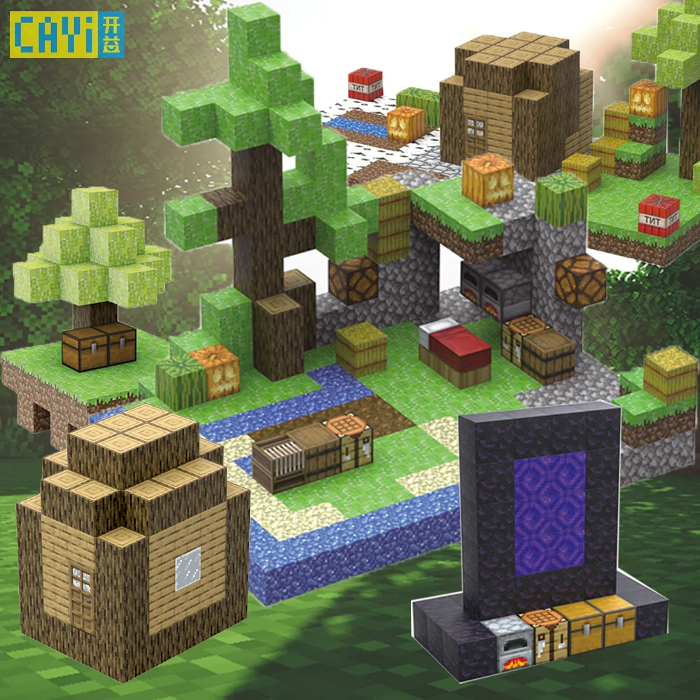 CAYI 2025 My World Cube Diy Building Blocks Sets Creative 3D Puzzle Kids Toys Building Bricks Building Toy Gifts For Children