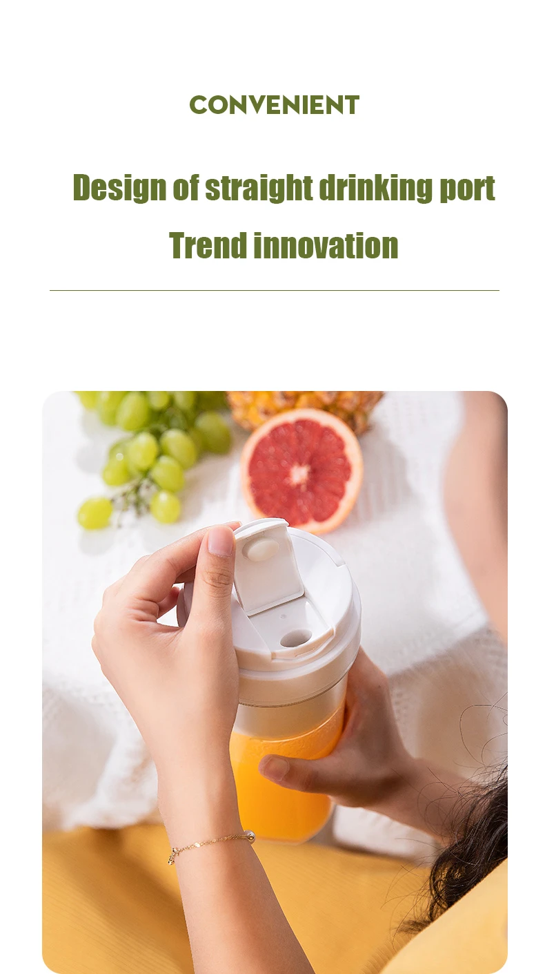 Factory Directly OEM 7.4V 6 Blades Usb Portable Blender Wireless Electric Juicer Blender Cup With 304 SS,ABS,PC Or Tritan